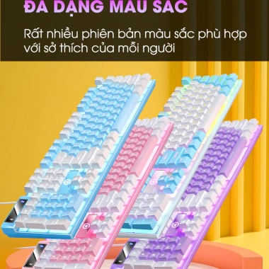 Bàn phím SIDOTECH K500 giả cơ LED RGB full 104 key, chống nước, cho laptop PC - 239.000 VND