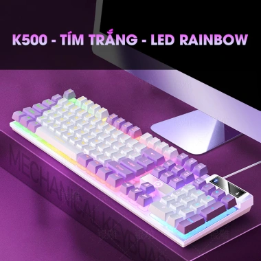 Bàn phím SIDOTECH K500 giả cơ LED RGB full 104 key, chống nước, cho laptop PC - 239.000 VND