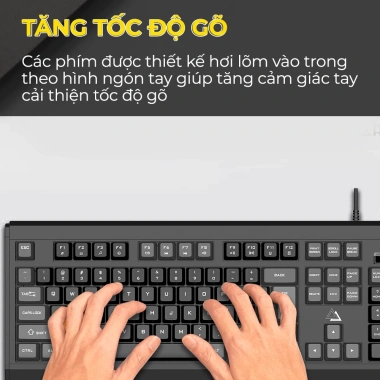 Bàn phím SIDOTECH KM27 giả cơ 104 phím, chống nước, gõ nhanh cho laptop PC - 195k