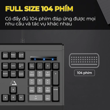 Bàn phím SIDOTECH KM27 giả cơ 104 phím, chống nước, gõ nhanh cho laptop PC - 195k 4 Bàn phím SIDOTECH KM27 giả cơ 104 phím, chống nước, gõ nhanh cho laptop PC - 195k 4