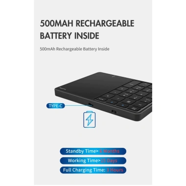 Bàn Phím Số Jomaa 22G 2.4G Bluetooth Nhôm, Sạc Lại, Dùng cho Windows Laptop – 635.800 VND 7