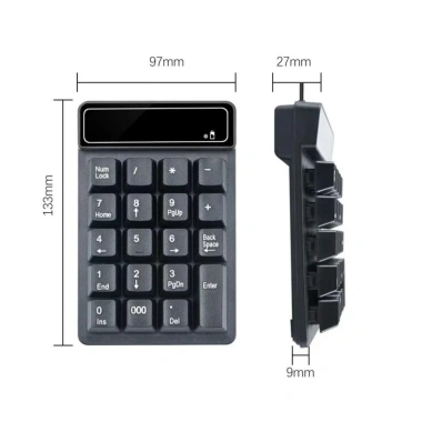 Bàn phím số không dây HEALMEYOU 2.4G 19 phím Bluetooth, mini chống nước, cảm giác cơ khí - Giá chỉ 143.440₫ 2