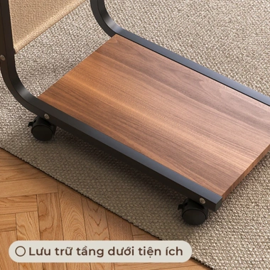 Bàn phụ sofa bánh xe kèm kệ đa năng mini GM102 - Di động, tiết kiệm không gian 5