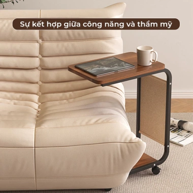 Bàn phụ sofa bánh xe kèm kệ đa năng mini GM102 - Di động, tiết kiệm không gian 6