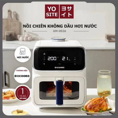 Bản quốc tế Nồi chiên không dầu Qcooko 1.500W 5L Hơi nước, màn hình cảm ứng, thao tác dễ dàng 2 Bản quốc tế Nồi chiên không dầu Qcooko 1.500W 5L Hơi nước, màn hình cảm ứng, thao tác dễ dàng 2
