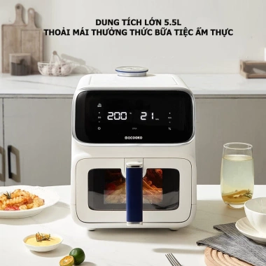Bản quốc tế Nồi chiên không dầu Qcooko 1.500W 5L Hơi nước, màn hình cảm ứng, thao tác dễ dàng 4 Bản quốc tế Nồi chiên không dầu Qcooko 1.500W 5L Hơi nước, màn hình cảm ứng, thao tác dễ dàng 4
