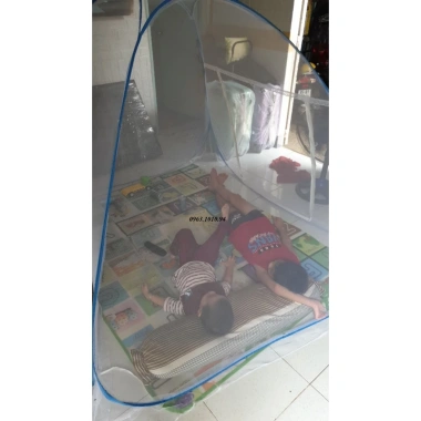 Bán rẻ Màn chụp tự bung đỉnh chóp hoa hoặc trơn - Mùng chống muỗi gấp gọn thông minh 99.000đ 7