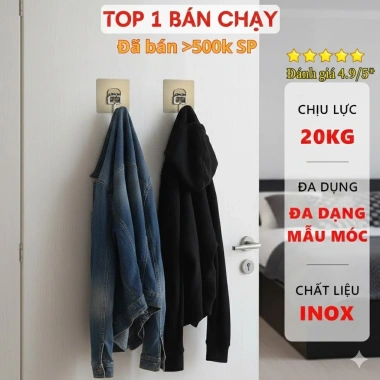 BẢN SỈ SET 100 Móc Treo Đa Năng Inox 304 - Chịu 5kg, Không rỉ, Bền đẹp 19.700đ