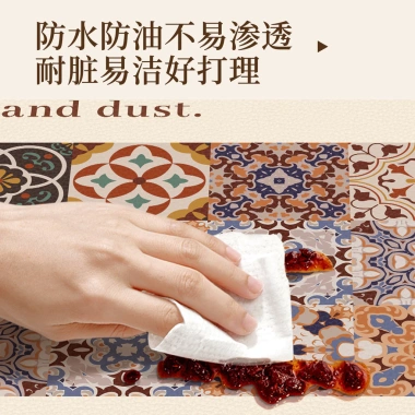 Bàn Thảm Retro IBGZ Chống Thấm Nước, Dầu, Cháy, Ánh Sáng Sang Trọng Da Cà Phê
