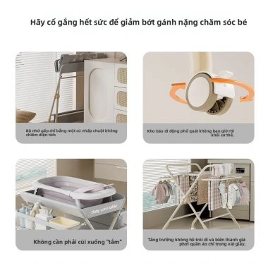 Bàn thay tã đa chức năng gập gọn, giường trẻ em di động, bàn tắm cho sơ sinh 1.015.000₫ 3