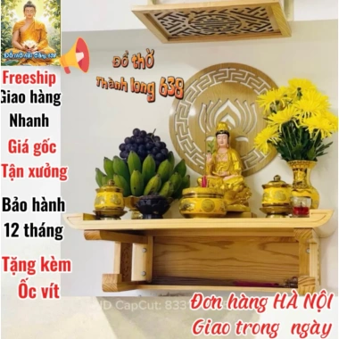 Bàn Thờ Treo Gỗ Sồi NGA - Thiết Kế Sang Trọng, Độ Bền Cao, Giá Gốc 768.800, Giảm Đến 620.000