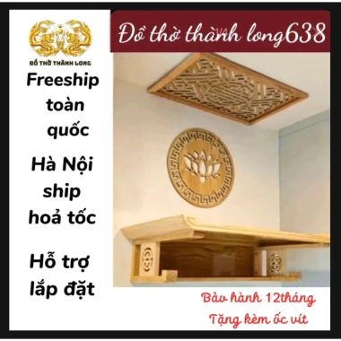 Bàn Thờ Treo Gỗ Sồi NGA - Thiết Kế Sang Trọng, Độ Bền Cao, Giá Gốc 768.800, Giảm Đến 620.000