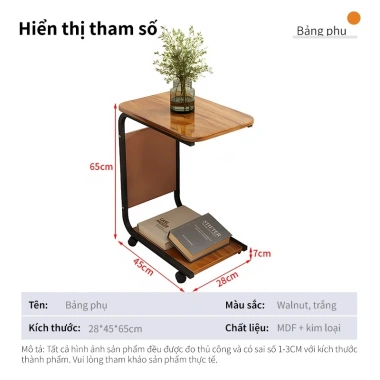 Bàn trà 2 tầng hiện đại, kệ U đa năng bánh xe di động - bàn cafe, giá chỉ 179.000 VND