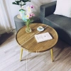 Bàn trà 3 chân inox gỗ MDF 28mm chống nước, chống xước thiết kế hiện đại sofa 4