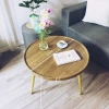 Bàn trà 3 chân inox gỗ MDF 28mm chống nước, chống xước thiết kế hiện đại sofa 9
