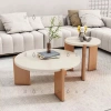 Bàn Trà Đa Năng Căn Hộ Nhỏ Tròn MDF, Chân Gỗ Sồi - Dùng làm Bàn Cafe, Phòng Khách, Đọc Sách 2