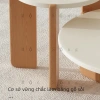 Bàn Trà Đa Năng Căn Hộ Nhỏ Tròn MDF, Chân Gỗ Sồi - Dùng làm Bàn Cafe, Phòng Khách, Đọc Sách 9