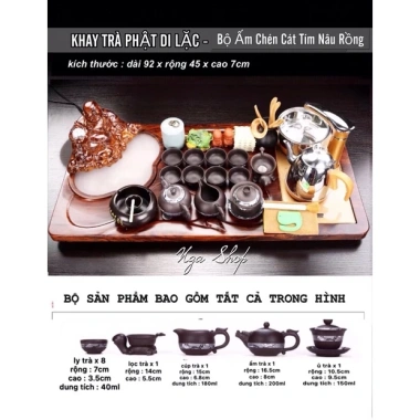 Bàn trà điện gỗ thông minh đa năng tự động, phật di lặc 114, ôm hồ lô phun nước, quà pha lê thủy tinh - 3.189.000đ