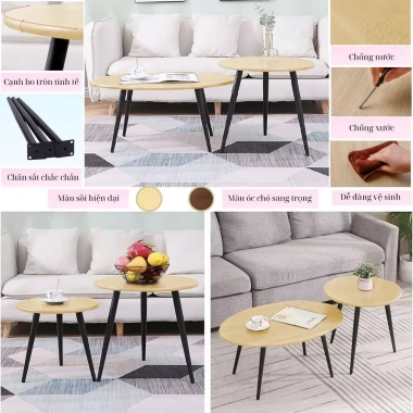 Bàn trà phụ Gỗ MDF dày dặn, chắc chắn, chống xước chống thấm - Giá chỉ 499.000₫