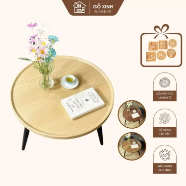 Bàn Trà Sofa, Bàn Cafe Decor Gỗ Chống Nước – Nhiều Kích Cỡ, Cao 42cm, Giá chỉ 380.000₫ (Giảm từ 494.000₫)