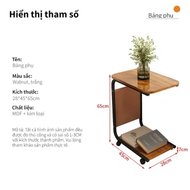 Bàn trà sofa chữ U 2 tầng di động, bánh xe, bàn cạnh sofa - Giá ưu đãi 139k