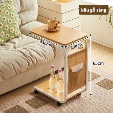 Bàn trà sofa chữ U 2 tầng di động, bánh xe, bàn cạnh sofa - Giá ưu đãi 139k 10 Bàn trà sofa chữ U 2 tầng di động, bánh xe, bàn cạnh sofa - Giá ưu đãi 139k 10