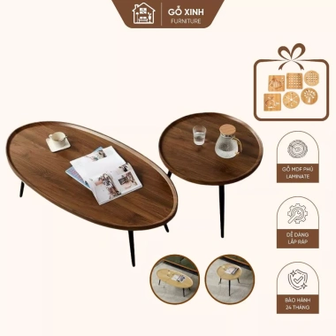 Bàn trà sofa Gỗ Xinh MDF 28mm - Chống nước, chống xước, phong cách hiện đại