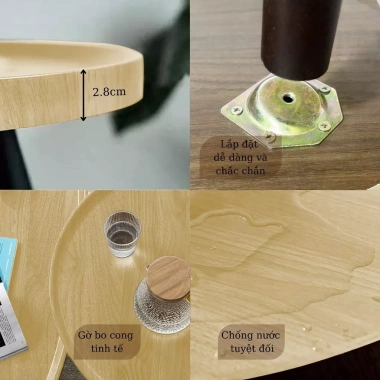 Bàn trà sofa Gỗ Xinh MDF 28mm - Chống nước, chống xước, phong cách hiện đại