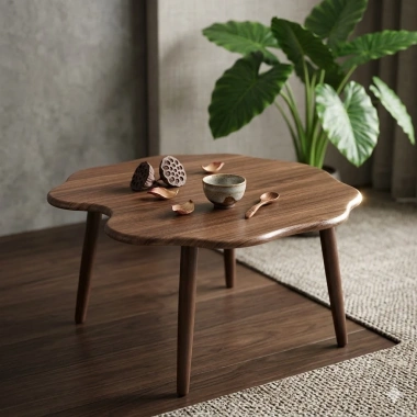 Bàn trà tam giác gỗ xinh 60x45x40 cm - Chống xước, chống nước, chân gỗ, 399.000₫