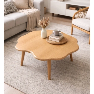 Bàn trà tam giác gỗ xinh 60x45x40 cm - Chống xước, chống nước, chân gỗ, 399.000₫