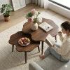 Bàn trà tam giác gỗ xinh 60x45x40 cm - Chống xước, chống nước, chân gỗ, 399.000₫ 7
