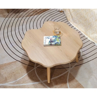 Bàn trà tam giác gỗ xinh 60x45x40 cm - Chống xước, chống nước, chân gỗ, 399.000₫