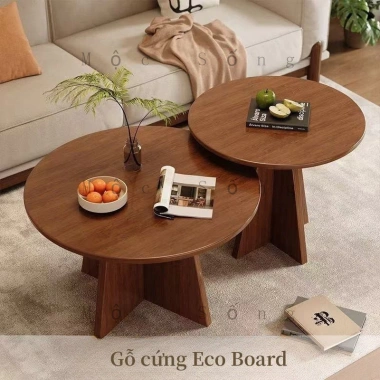 Bàn Trà Tròn Gỗ Cao Cấp - Thiết Kế Tối Giản, 3 Size Ø50/60/70cm, Nâu Cà Phê, Chịu Lực 250kg - Giá 704.000₫ 3