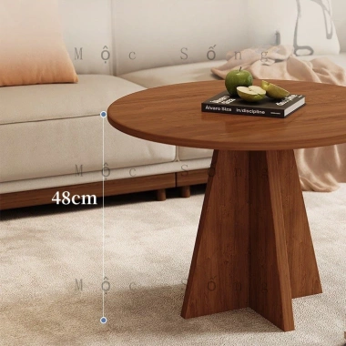 Bàn Trà Tròn Gỗ Cao Cấp - Thiết Kế Tối Giản, 3 Size Ø50/60/70cm, Nâu Cà Phê, Chịu Lực 250kg - Giá 704.000₫ 7