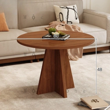 Bàn Trà Tròn Gỗ Cao Cấp - Thiết Kế Tối Giản, 3 Size Ø50/60/70cm, Nâu Cà Phê, Chịu Lực 250kg - Giá 704.000₫ 10