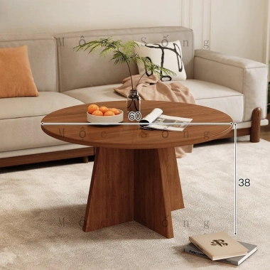 Bàn Trà Tròn Gỗ Cao Cấp - Thiết Kế Tối Giản, 3 Size Ø50/60/70cm, Nâu Cà Phê, Chịu Lực 250kg - Giá 704.000₫ 11