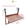 Bàn treo ban công gấp gọn gỗ tràm Eden - Điều chỉnh độ cao, tiện lợi cho không gian ngoài trời 3