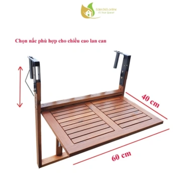 Bàn treo ban công gấp gọn gỗ tràm Eden - Điều chỉnh độ cao, tiện lợi cho không gian ngoài trời 3 Bàn treo ban công gấp gọn gỗ tràm Eden - Điều chỉnh độ cao, tiện lợi cho không gian ngoài trời 3