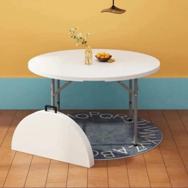 Bàn Tròn Gập Lại Nhựa 1.2m Gấp Gọn Xếp Gọn Lắp Ghép Đẹp Giá chỉ 1.15 triệu