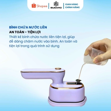 Bàn ủi hơi nước Bugaro BG11 tím pastel ủi khô và hơi tay cầm xoay 180 độ tiện du lịch giá ưu đãi 650k 2