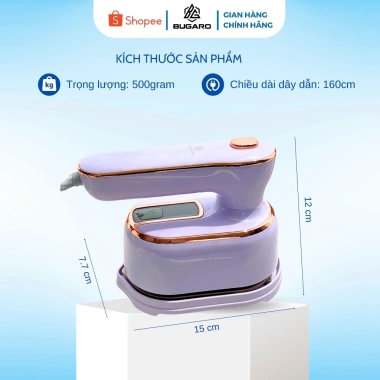 Bàn ủi hơi nước Bugaro BG11 tím pastel ủi khô và hơi tay cầm xoay 180 độ tiện du lịch giá ưu đãi 650k 7