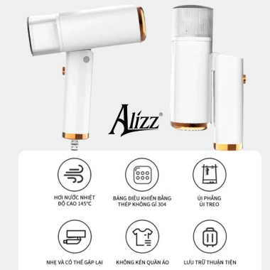 Bàn ủi hơi nước cầm tay gấp gọn 1.000W ALIZZ AL-13.551 - Nhỏ gọn, phẳng nhanh, tiện du lịch