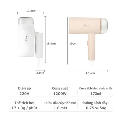 Bàn ủi hơi nước cầm tay gấp gọn Seka, cao cấp, bảo hành 12 tháng - 399.000₫ 2