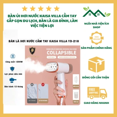 Bàn Ủi Hơi Nước Cầm Tay Kaisa Villa YD 218 1.200W - Gấp Gọn Du lịch, Giá 433k