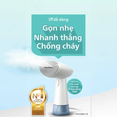 Bàn ủi hơi nước cầm tay Philips STH1.000/10 85ml - diệt khuẩn, loại bỏ mùi, 722.000₫ 2 Bàn ủi hơi nước cầm tay Philips STH1.000/10 85ml - diệt khuẩn, loại bỏ mùi, 722.000₫ 2