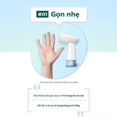 Bàn ủi hơi nước cầm tay Philips STH1.000/10 85ml - diệt khuẩn, loại bỏ mùi, 722.000₫