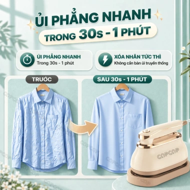 Bàn ủi hơi nước COPCOP 2in1 1.300W - Hơi và khô cầm tay, bảo hành 12 tháng, 470k