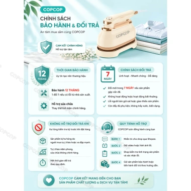 Bàn ủi hơi nước COPCOP 2in1 1.300W - Hơi và khô cầm tay, bảo hành 12 tháng, 470k