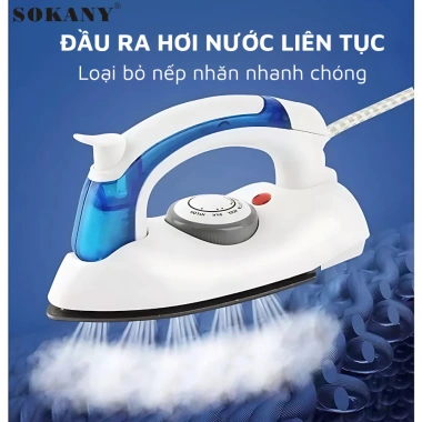 Bàn ủi hơi nước mini SOKANY 700W Cầm tay thép không dính chống trượt giảm 23% 2
