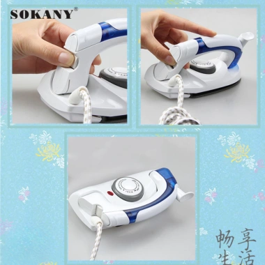 Bàn ủi hơi nước mini SOKANY 700W Cầm tay thép không dính chống trượt giảm 23% 5